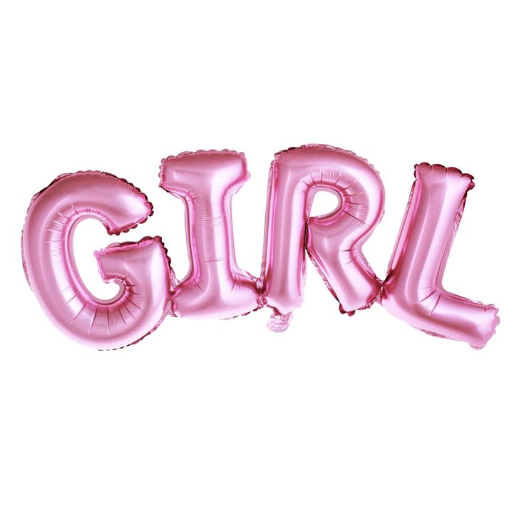 Balón PartyDeco - Nápis GIRL ružový 74x33cm