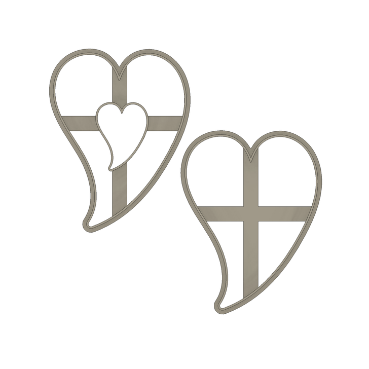 Formička set 2ks - Srdce zahnuté a srdiečko (linecké cesto)