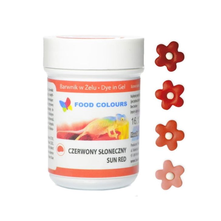 Gélová farba Food Colours - Žiarivo červená (Sun Red) 35g