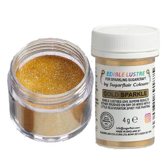 Jedlá prachová perleťová farba Sugarflair – Gold Sparkle 4g