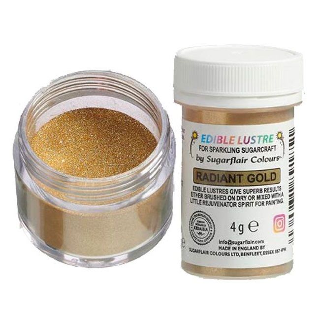 Jedlá prachová perleťová farba Sugarflair – Radiant Gold 4g