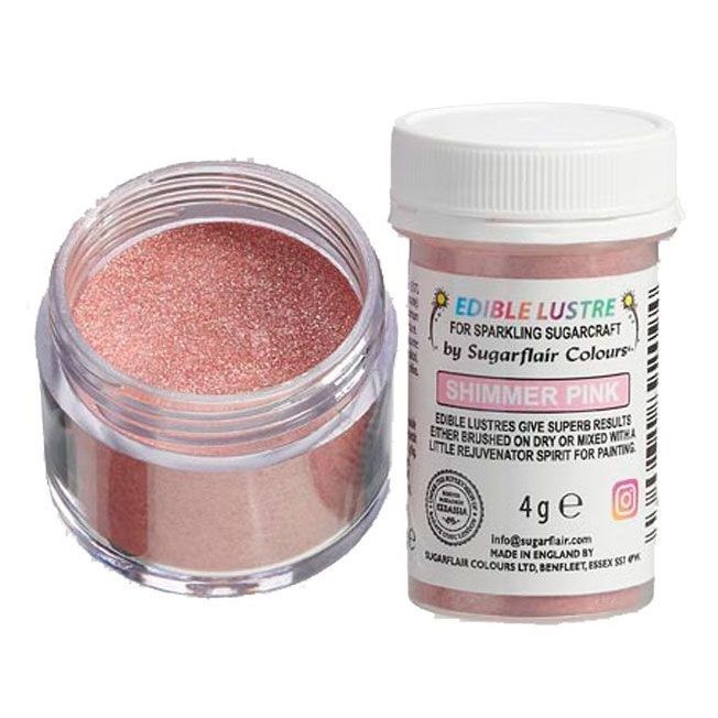 Jedlá prachová perleťová farba Sugarflair - Shimmer Pink 4g
