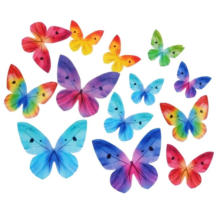 Jedlé oblátkové motýle - Mix farieb (10ks)