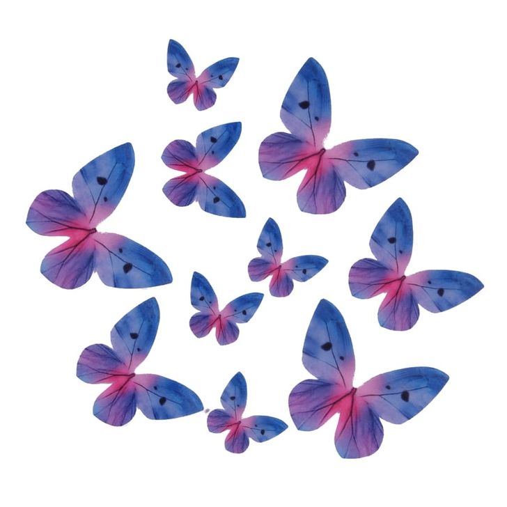 Jedlé oblátkové motýle - Modro-fialové (10ks)