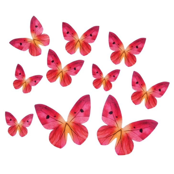 Jedlé oblátkové motýle - Ružové (10ks)