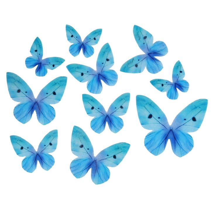 Jedlé oblátkové motýle - Tyrkysové (10ks)