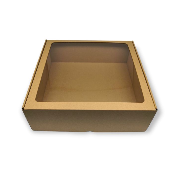 Krabička na cheesecake 30x30x10cm - hnedá