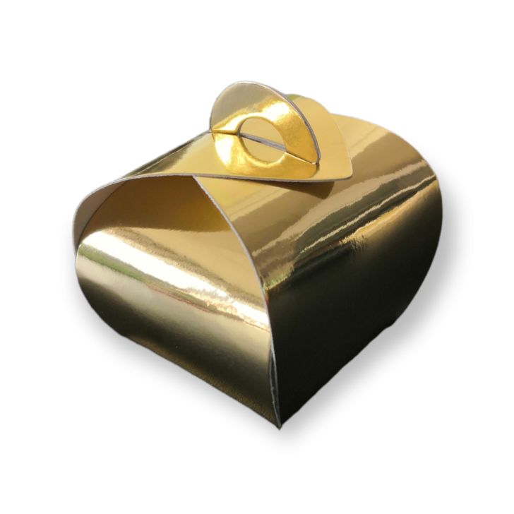 Krabička na makrónky 50x50x50 - Zlatá lesklá