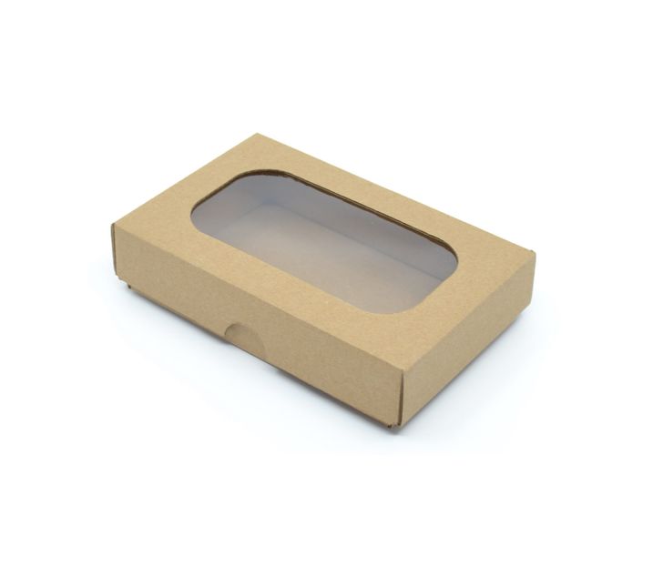 Krabička s okienkom 150x100x35mm - hnedá