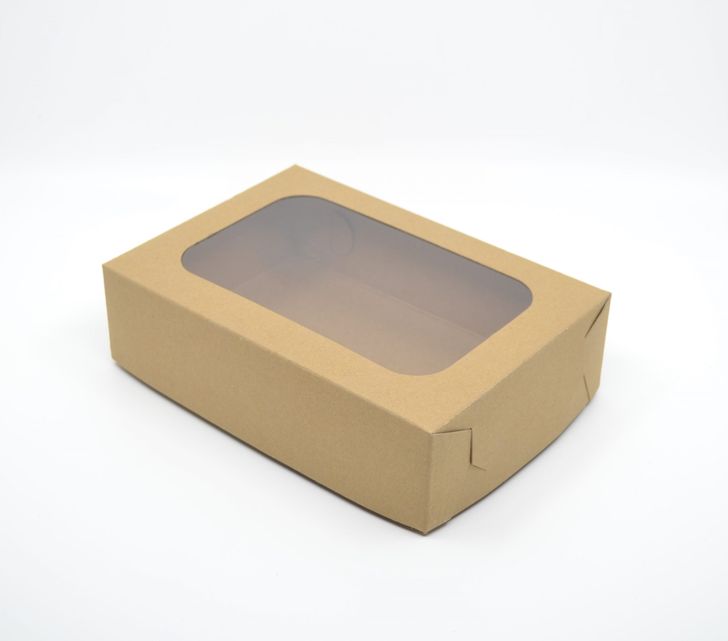 Krabička s okienkom 200x140x55mm - hnedá