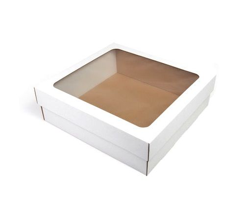 Krabička s okienkom 200x200x50mm - biela