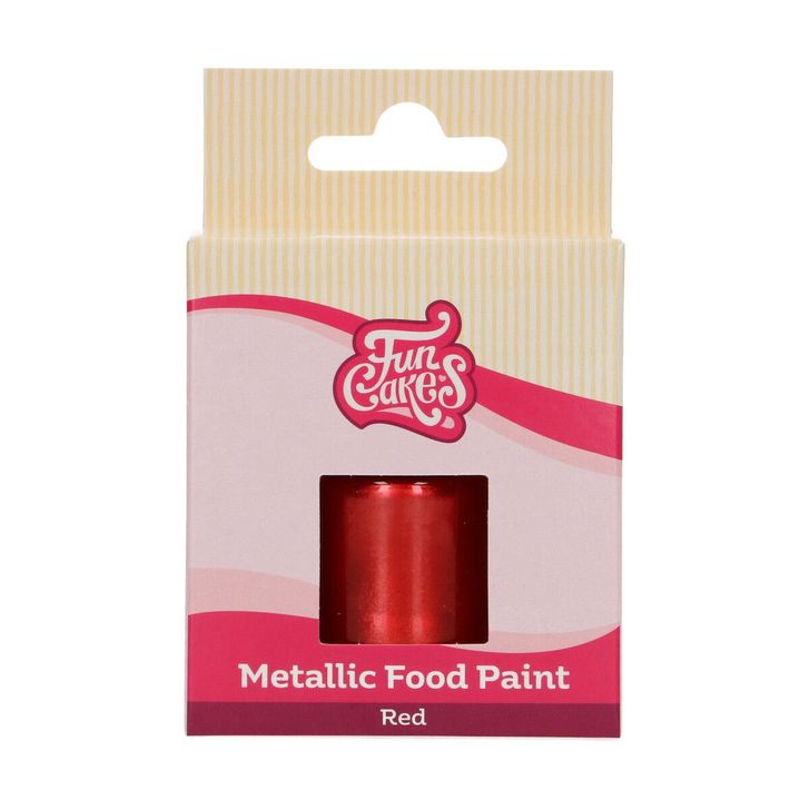 Metalická tekutá farba FunCakes - Červená (Red) 30ml