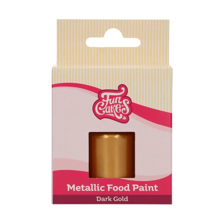 Metalická tekutá farba FunCakes - Tmavá zlatá (Dark Gold) 30ml