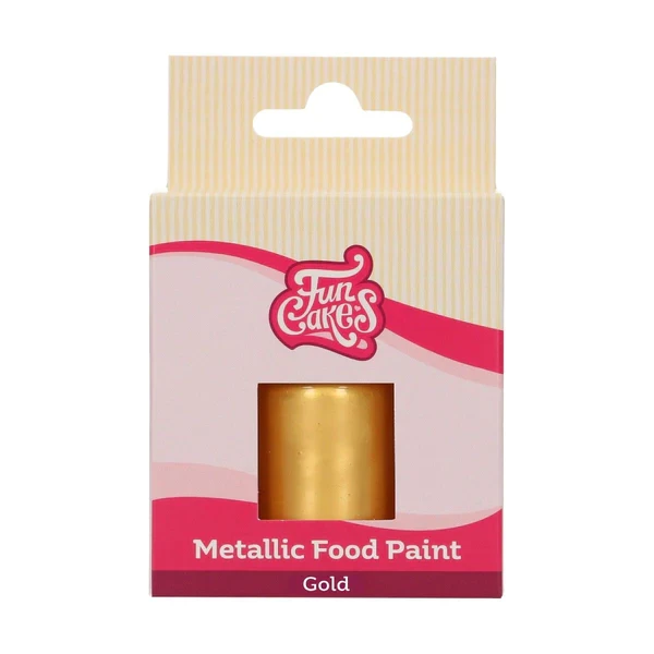 Metalická tekutá farba FunCakes - Zlatá (Gold) 30ml