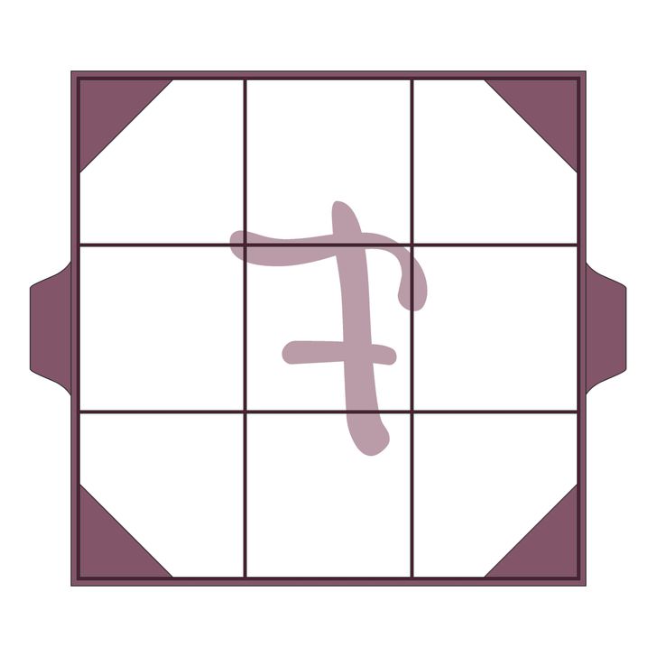 Naznačovač rezu - štvorec 4,5x4,5cm (3x3 - 13,5x13,5cm)