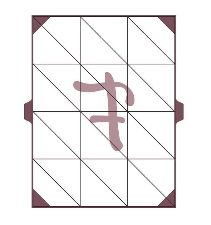 Naznačovač rezu - trojuholník 7x7cm (6x8 - 21x28cm)