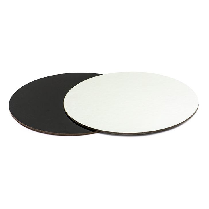 Podnos obojstranný bielo-čierny hrubý kruh – Ø 22cm