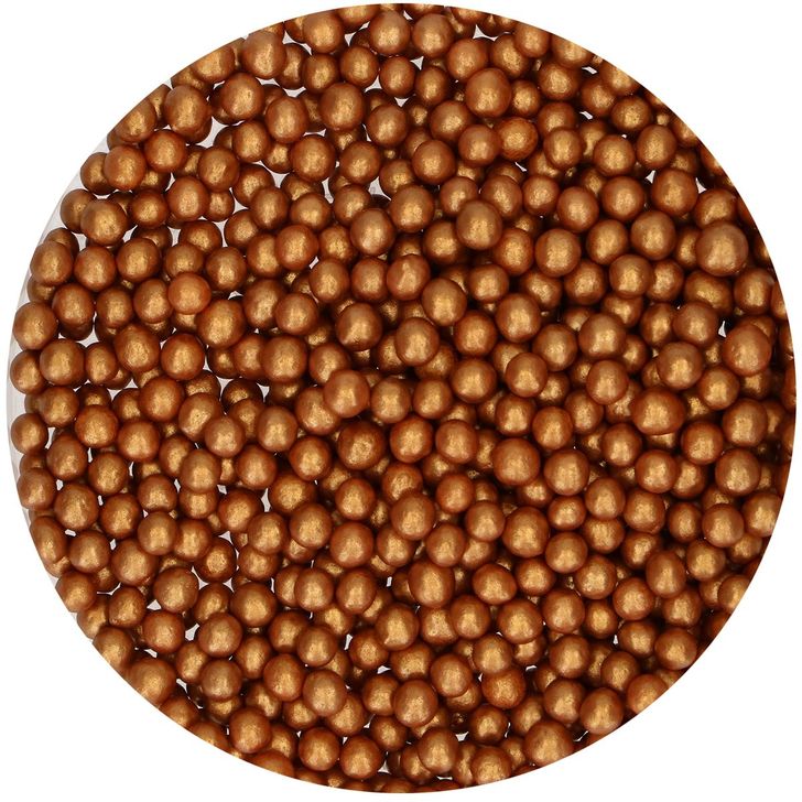 Posyp FunCakes - Jemné perličky bronzovo-zlaté (Soft Pearls Bronze Gold) 60g