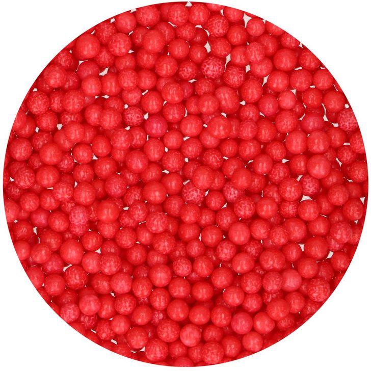 Posyp FunCakes - Jemné perličky červené (Soft Pearls Red) 60g