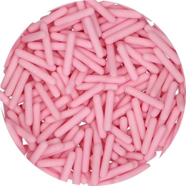 Posyp FunCakes - Matné tyčinky ružové (Pink) 70g