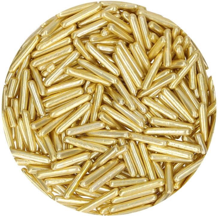 Posyp FunCakes - Metalické tyčinky zlaté (Yellow Gold) 70g