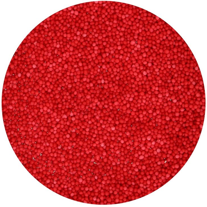 Posyp FunCakes - Mini perličky červené (Nonpareils Red) 80g