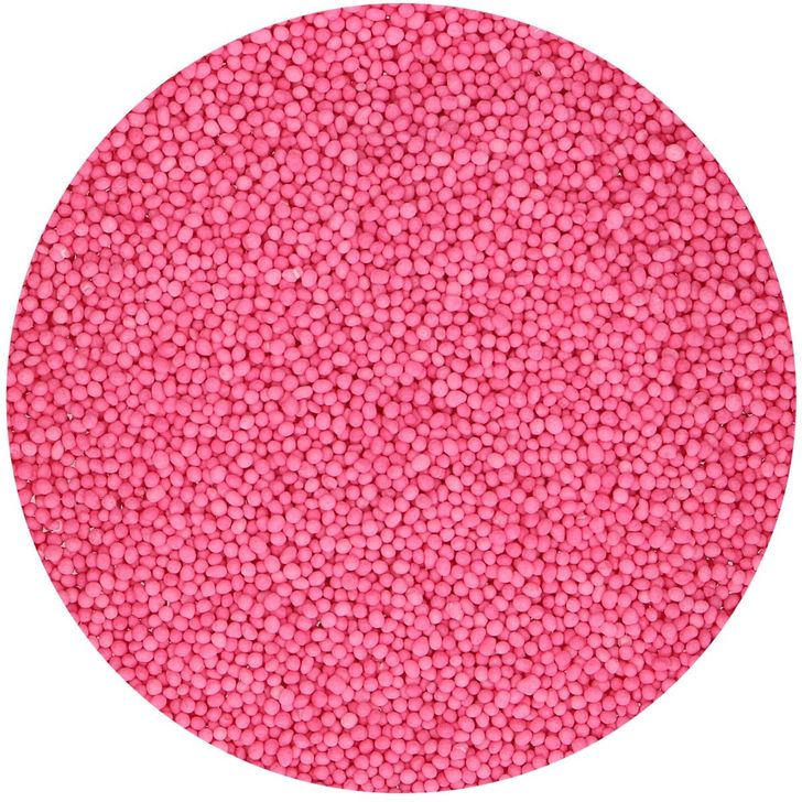 Posyp FunCakes - Mini perličky tmavoružové (Nonpareils Dark Pink) 80g