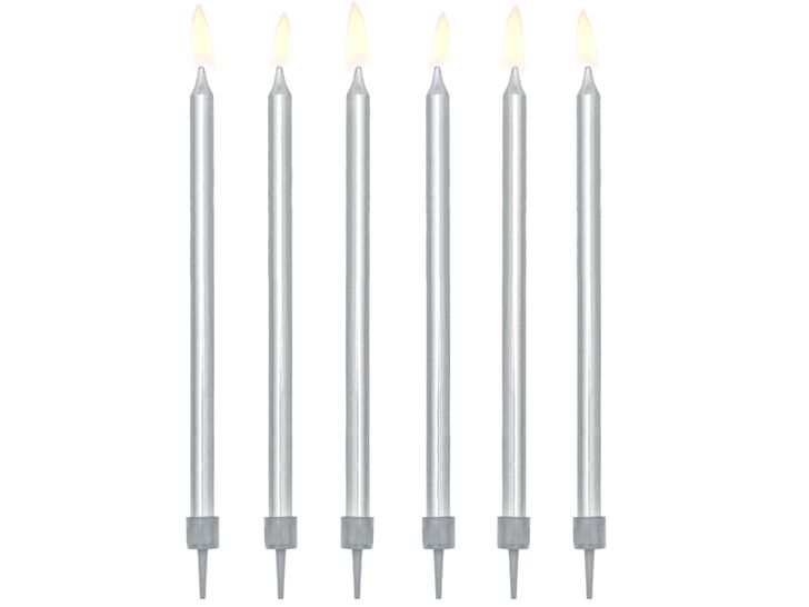Sviečky - Strieborné 12,5cm (12ks)