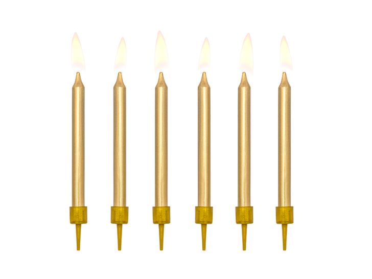 Sviečky - Zlaté 6cm (6ks)