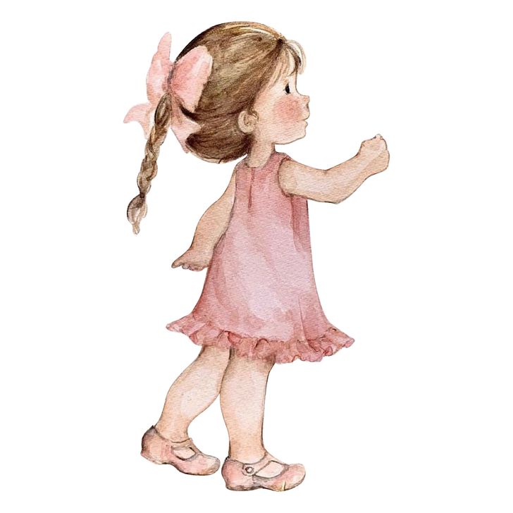 Zápich - Dievčatko v ružových šatách (bez paličky)