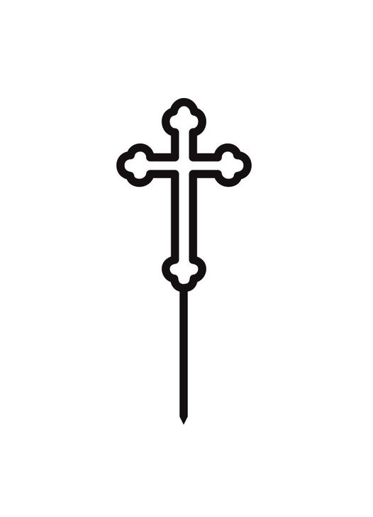 Zápich - Kríž ornament dutý