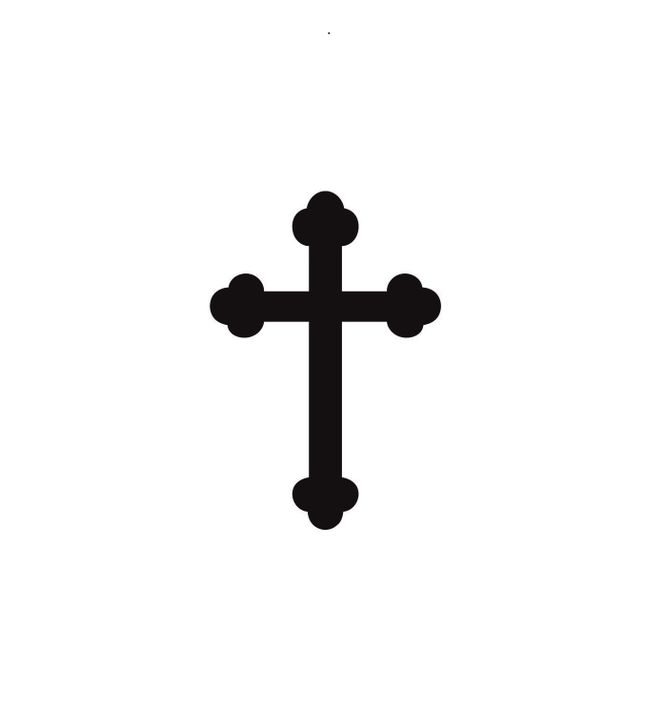 Zápich - Kríž ornament plný (bez paličky)