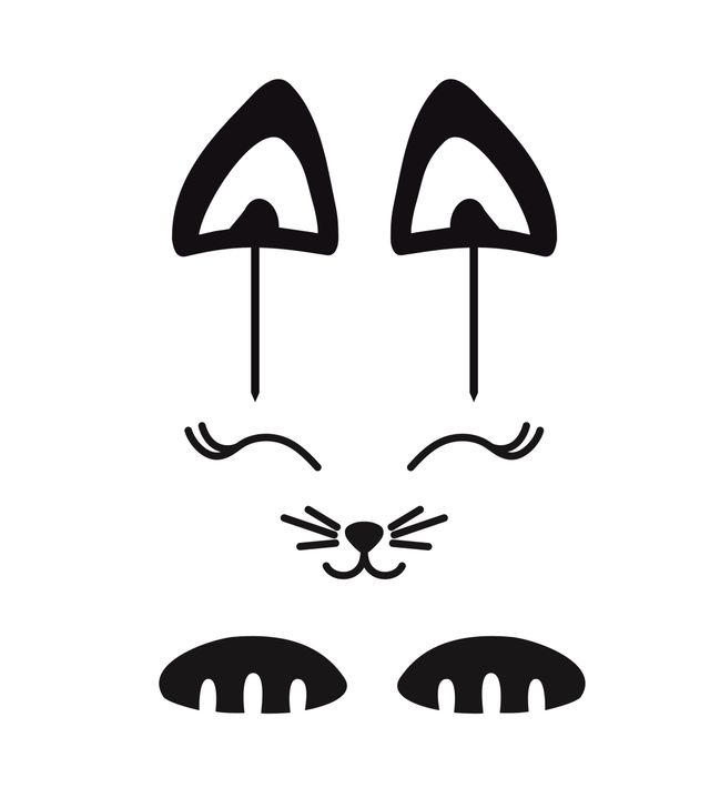 Zápich - Mačka (tvár+uši+labky)