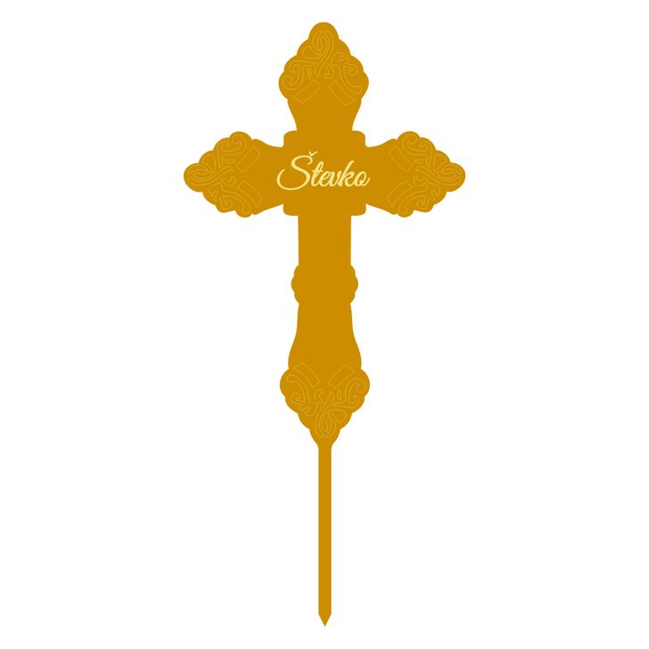 Zápich - Ozdobný kríž s menom